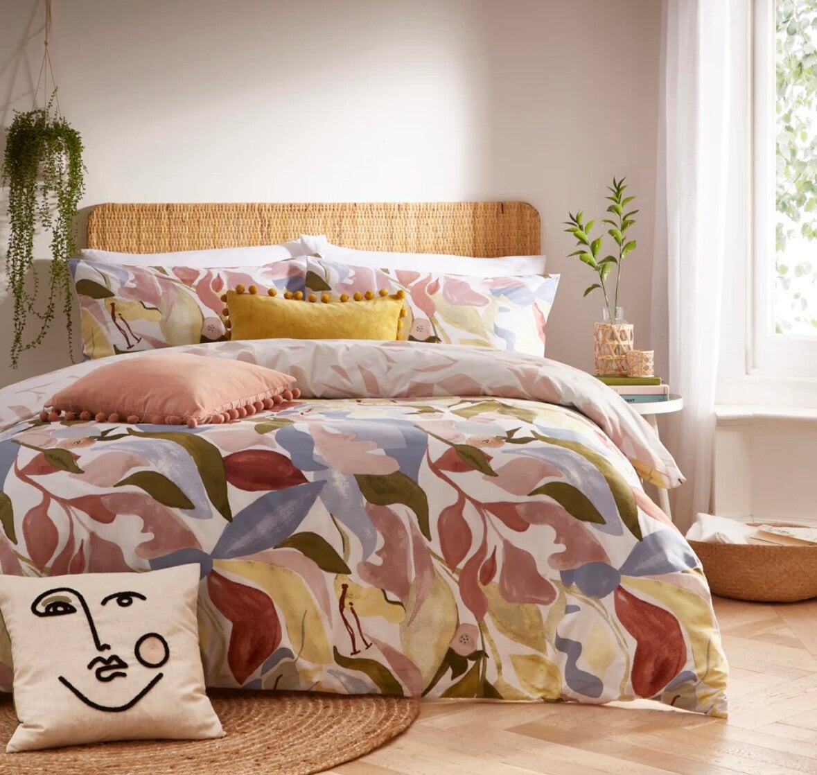 Amarosa Abstract Reversible Duvet Cover Set Plaster