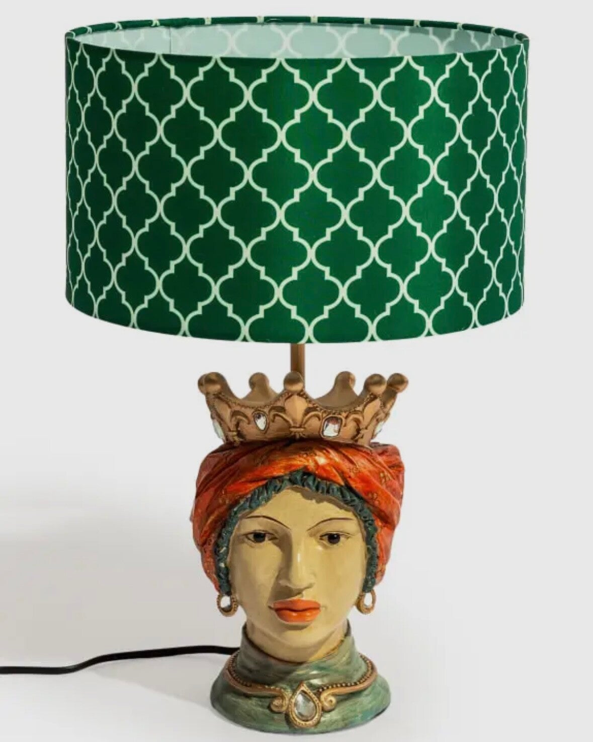 Sicilian queen head table lamp