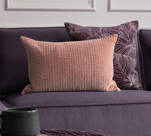 Haze Embroidered Cushion Coral