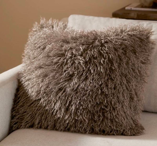 Rowan Faux Fur Cushion Mocha