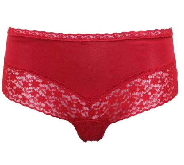 RED Lace Detail Brazilian Knickers