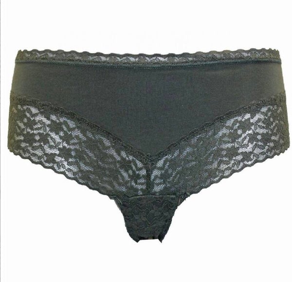 Lace Detail Brazilian Knickers Olive