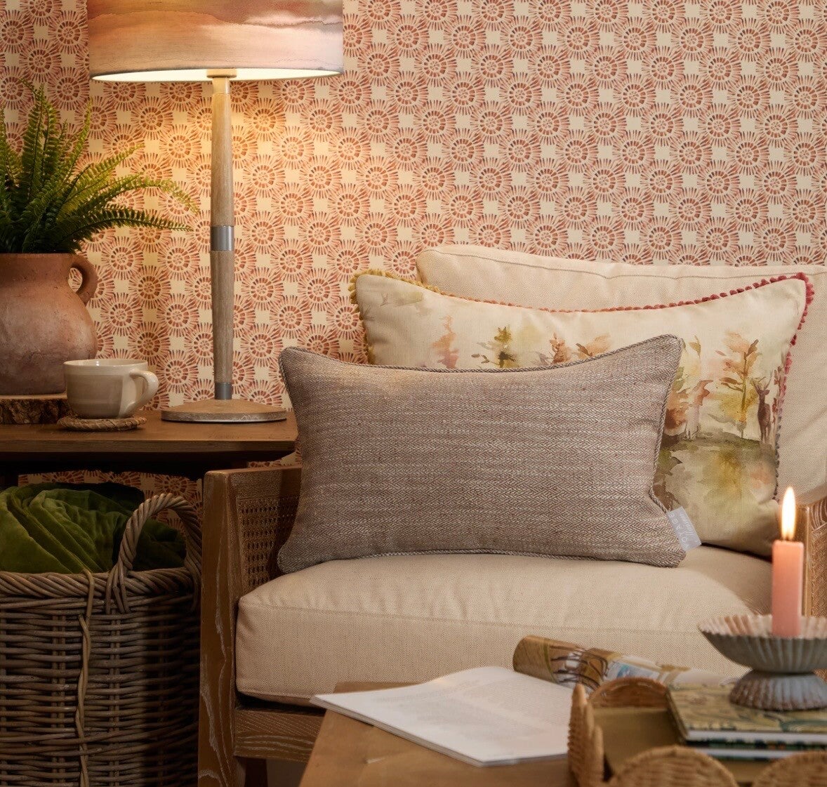 Jedburgh Textured Woven Rectangular Cushion Nut