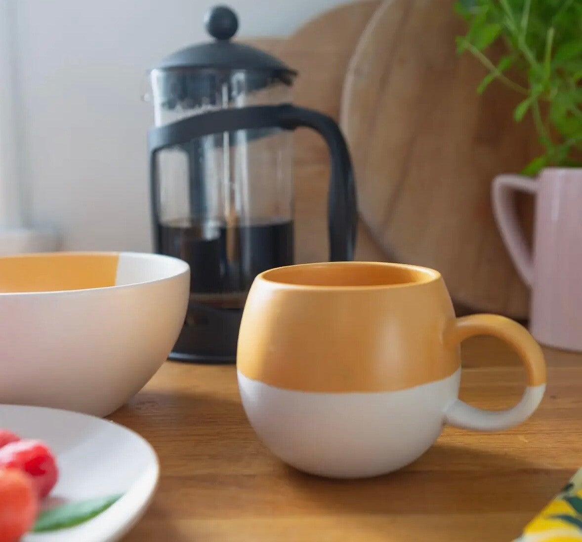 Dipped colour stoneware MUG - MUSTARD