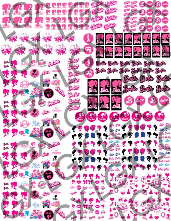 Barbie water slides (Clear backing)