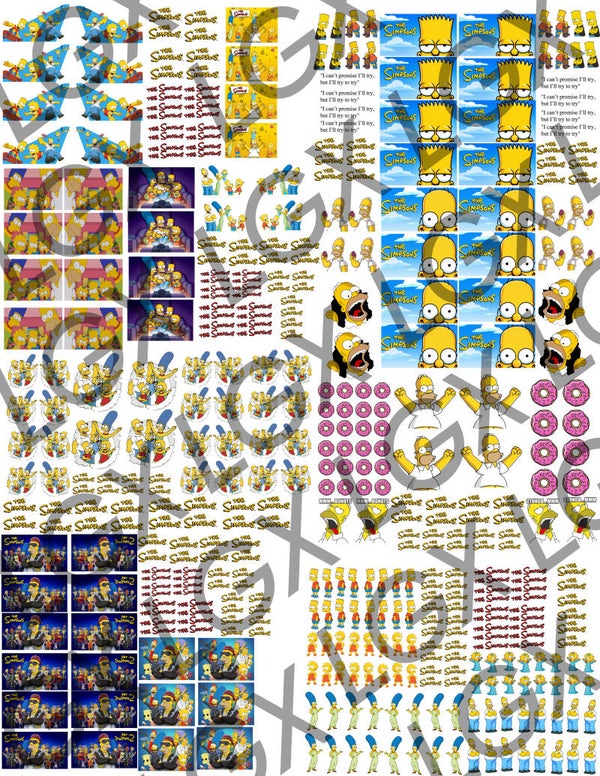 SIMPSON WATER SLIDES (clear backing)