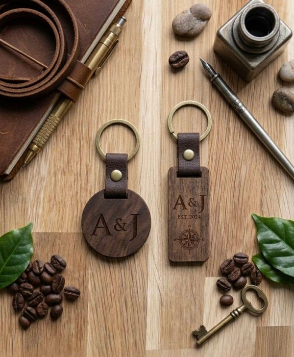 Luxe houten sleutelhanger