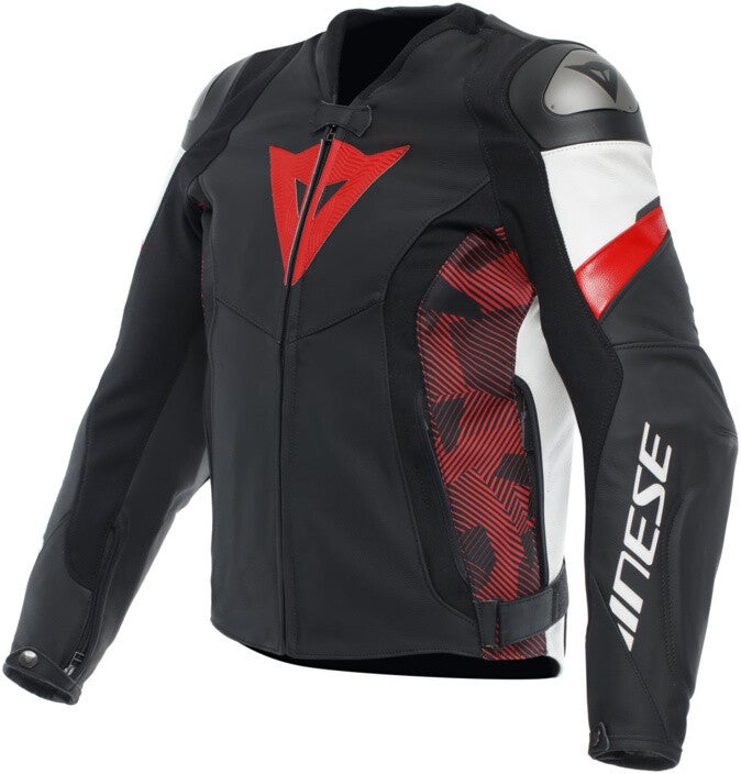 Veste En Cuir Avro 5 noir-lava rouge-blanc