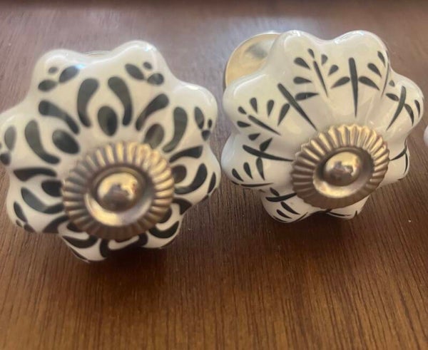 Set (6) zwart wit boho