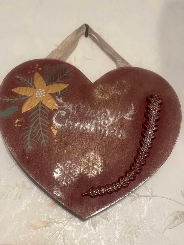 Kerstdeco hartje Cranberry