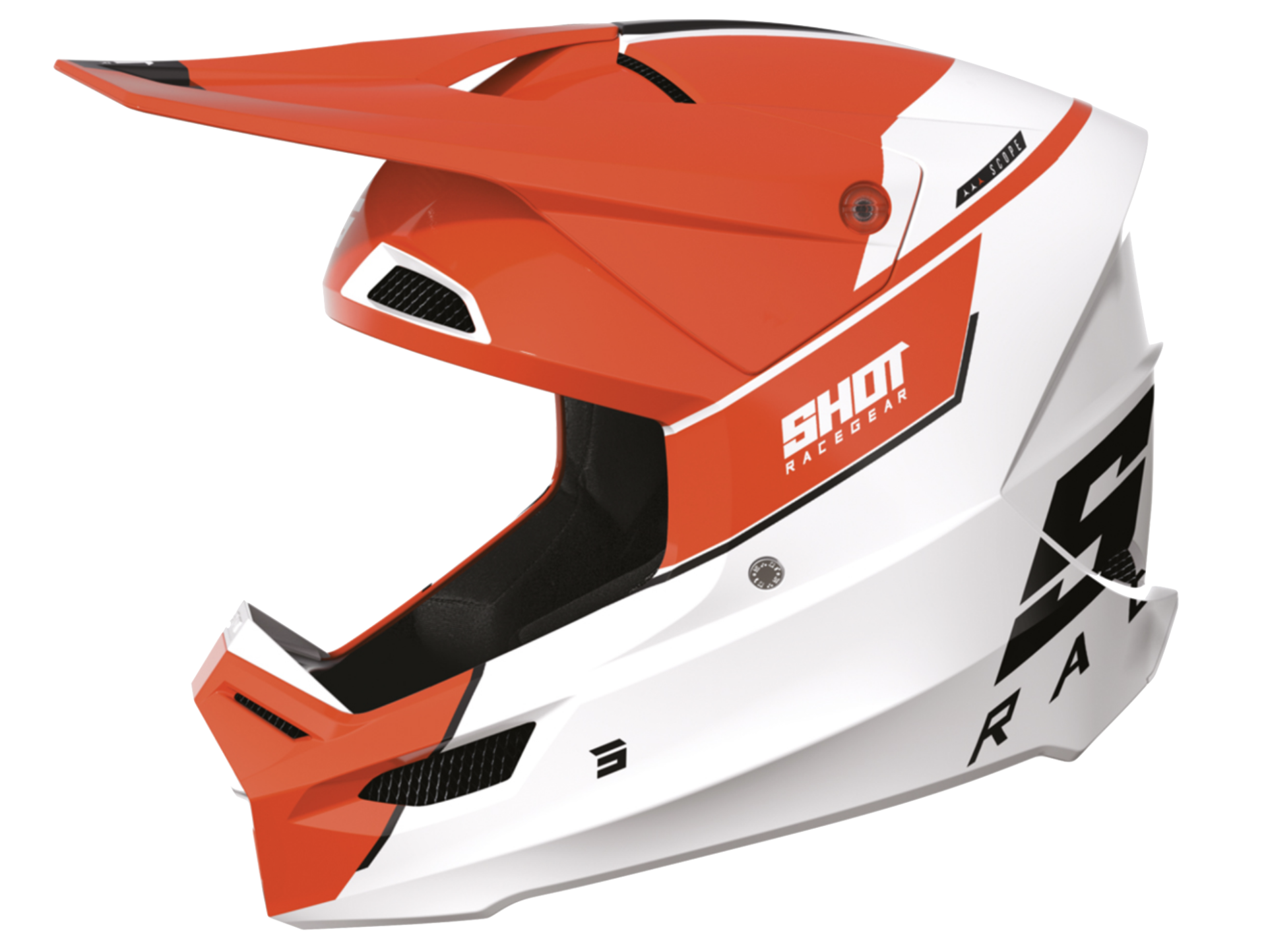 CASQUE CROSS Shot Furious Scope BLANC ROUGE SUR MOTO PAS CHER