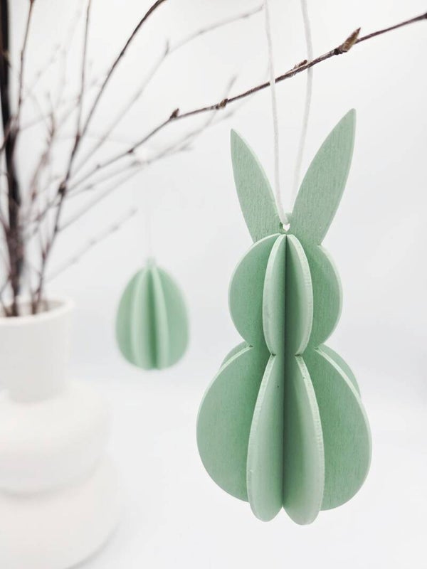 Houten Paashaasjes en eieren