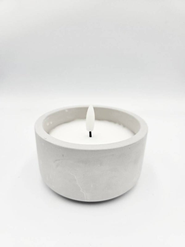 Kaars in betonlook kommetje