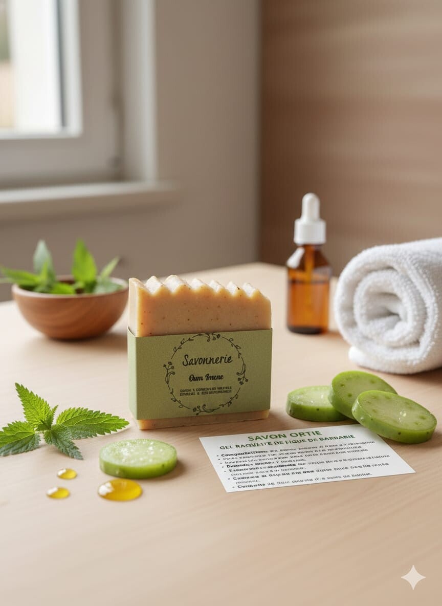 Savon d'Ortie, gel raquette de figue de barbarie