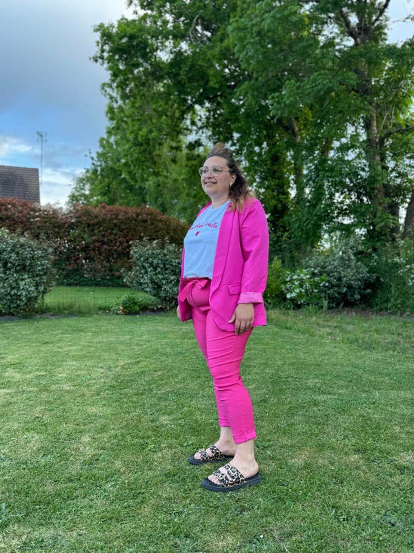 Pantalon à noeud fuchsia