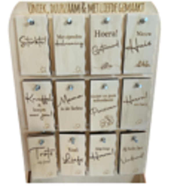 Kleine houten cadeaukaartjes – duurzaam en stijlvol prijs per set