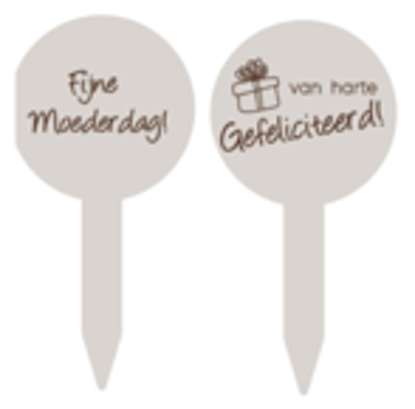 Houten Plantensteker rond  prijs per set