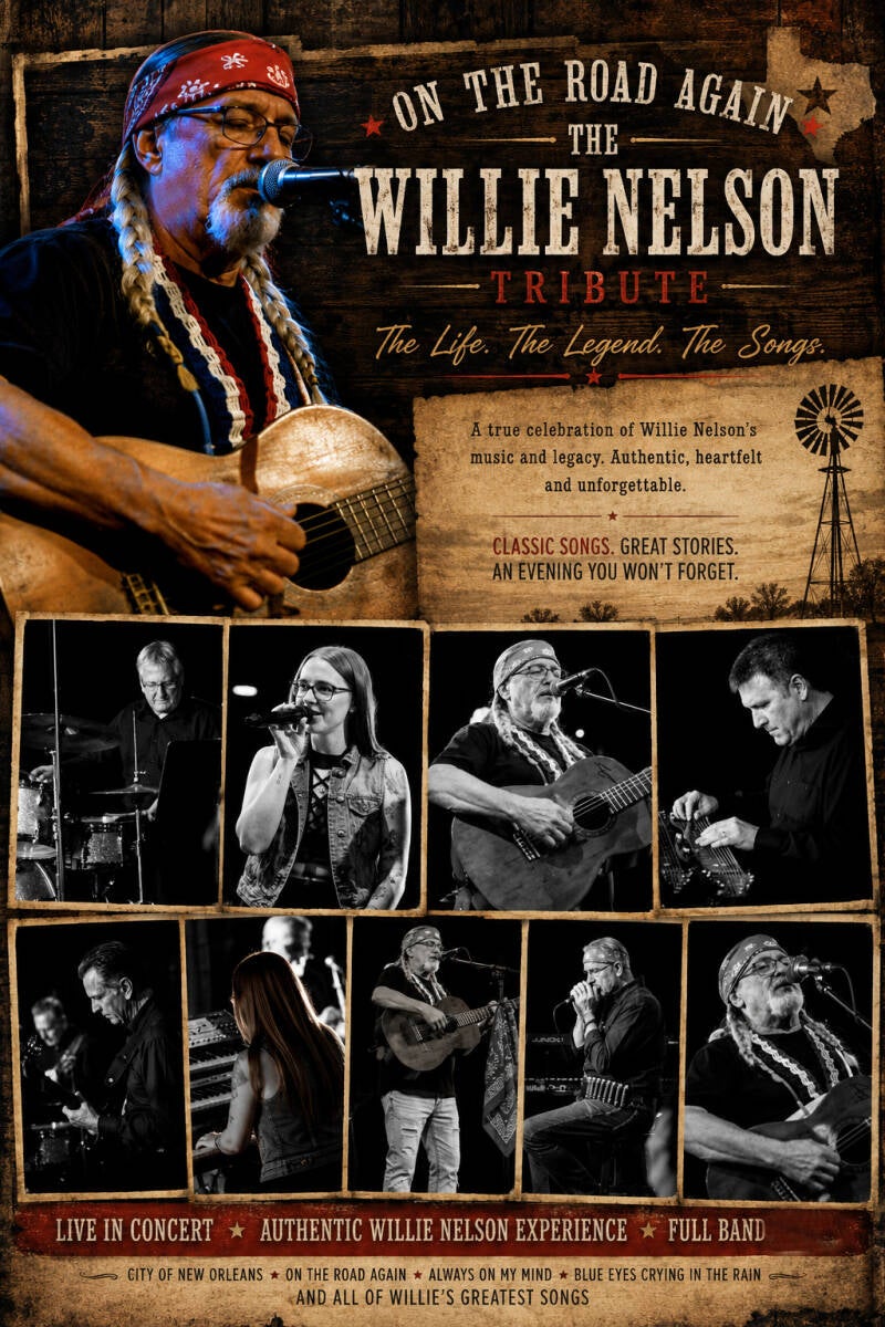 On The Road Again Willie Nelson Tribute concert production for theatres, casinos and festivals worldwide