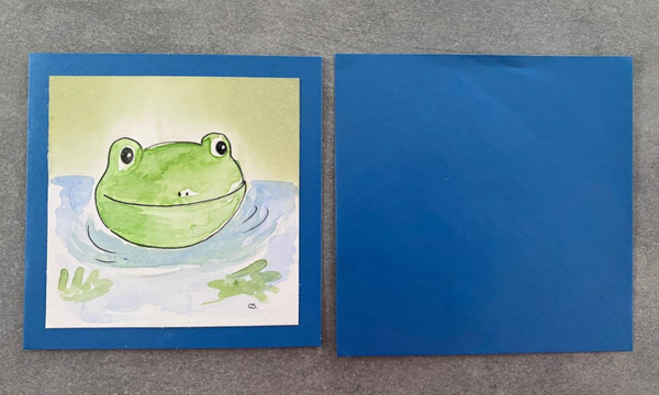 Kaartje diversen kikker blauw