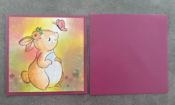 Kaartje diversen konijn paars