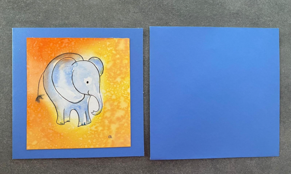 Kaartje diversen olifant oranje