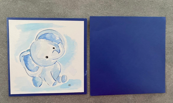 Kaartje diversen olifantje blauw