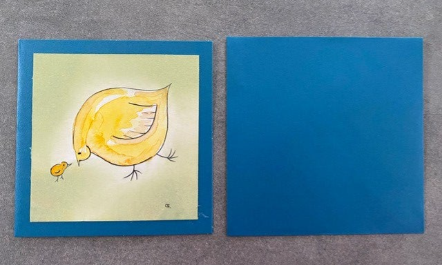 Kaartje diversen vogel blauw