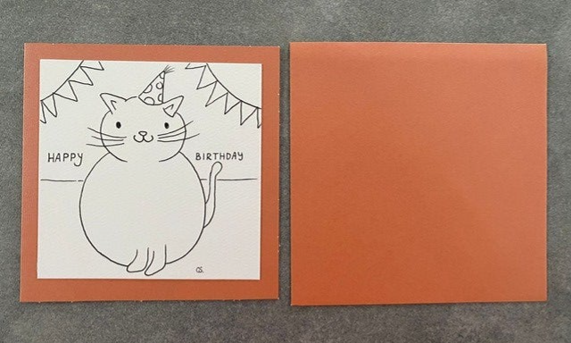 Kaartje diversen kat oranje