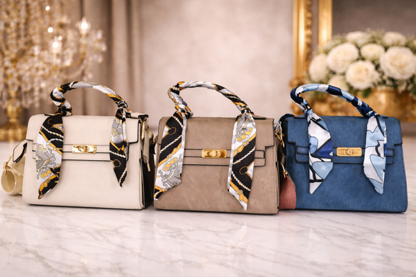 Parijse Allure: De "Chic Scarf" Handtas – Nu in 3 Prachtige Kleuren