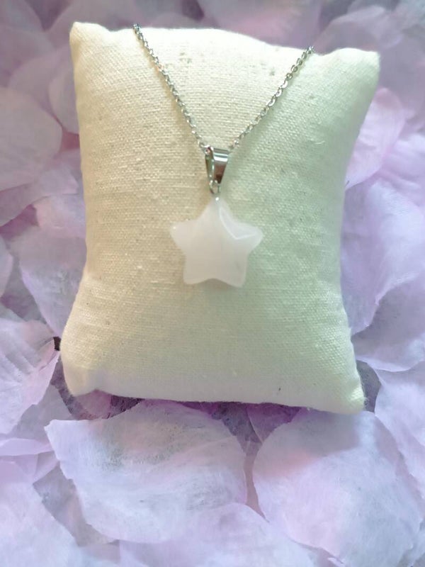 collier étoile quartz rose