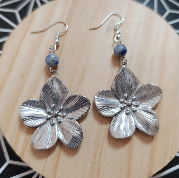boucles d'oreille sodalite