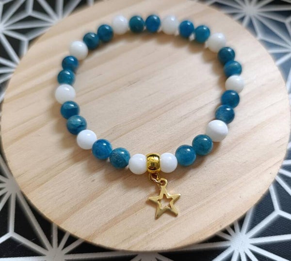 bracelet apatite et nacre