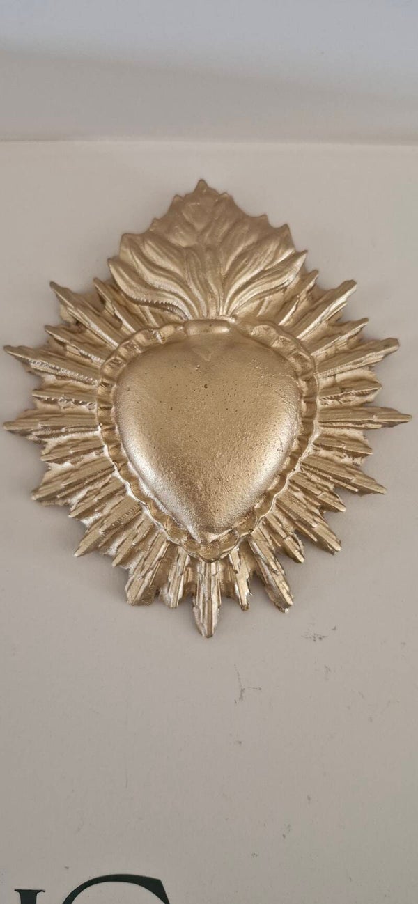 Ex voto coeur doré grand flamboyant