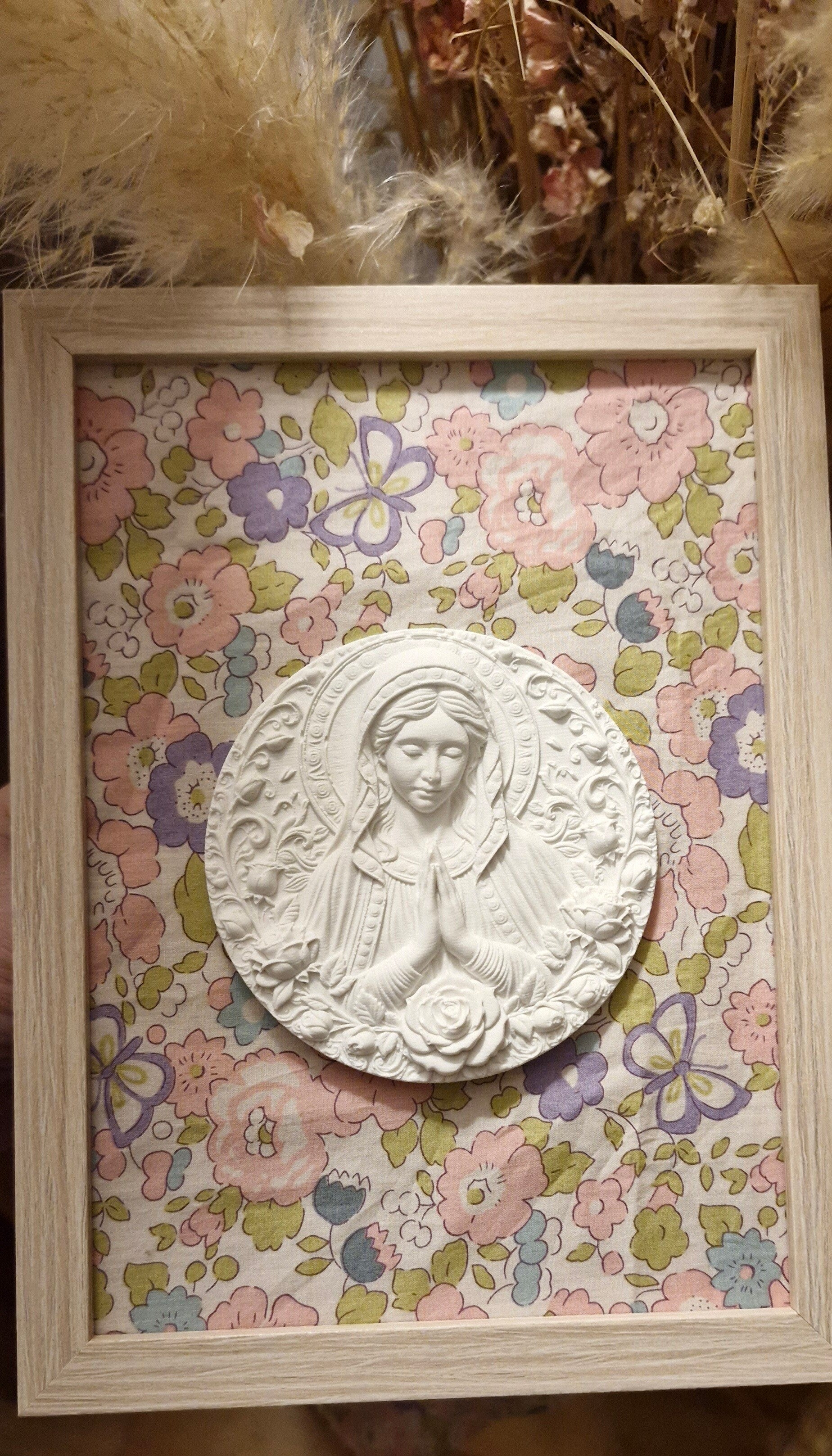 Cadre Vierge liberty communion, baptême, confirmation