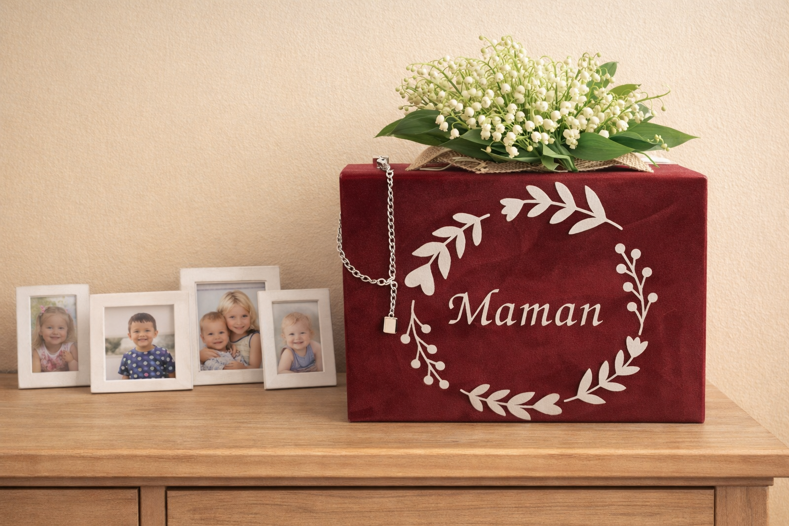 Maman boîte velours personnalisée