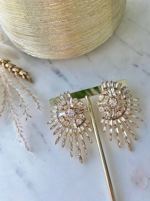 Grote kristallen lange oorbellen