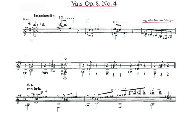 Vals  Op 8 No. 4 - Augustin Barrios Mangoré