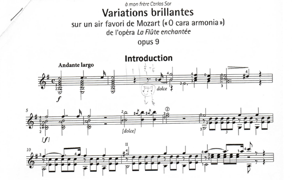 Variations sur un thème de Mozart  Opus 9- Fernando Sor