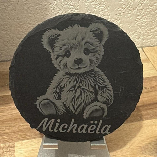Sous-verres Ardoise personnalisés lot de 2