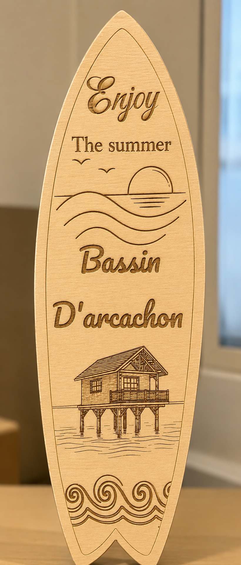Planche de surf carte postale