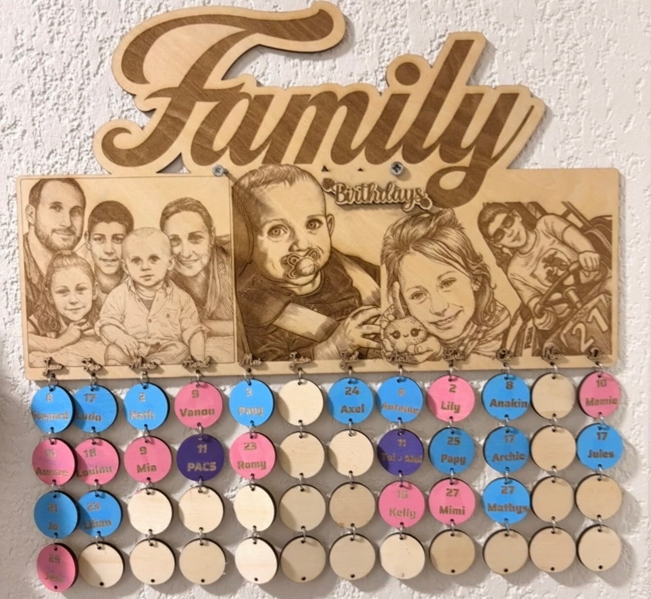 calendrier anniversaire famille et amis