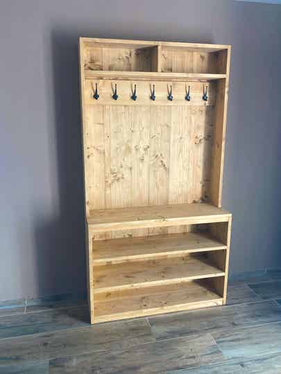 RZGY Industriële hal boom kledingrek, entree kapstok met schoen opbergplank en haken, gouden zware schoenen tassen kleding organizer opbergplanken voor binnen slaapkamer RZGY Industriële hal boom kledingrek, entree kapstok met schoen opbergplank en haken, gouden zware schoenen tassen kleding organizer opbergplanken voor binnen slaapkamer