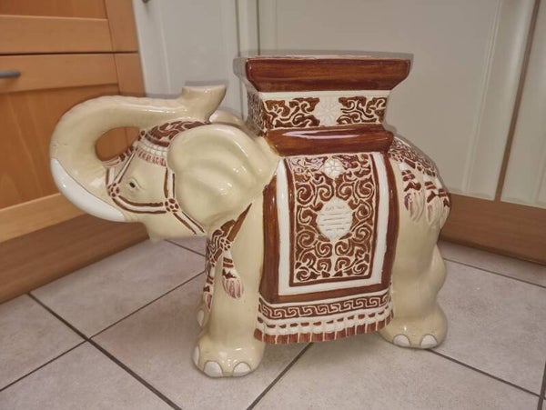 Vintage Olifant plantenhouder keramiek