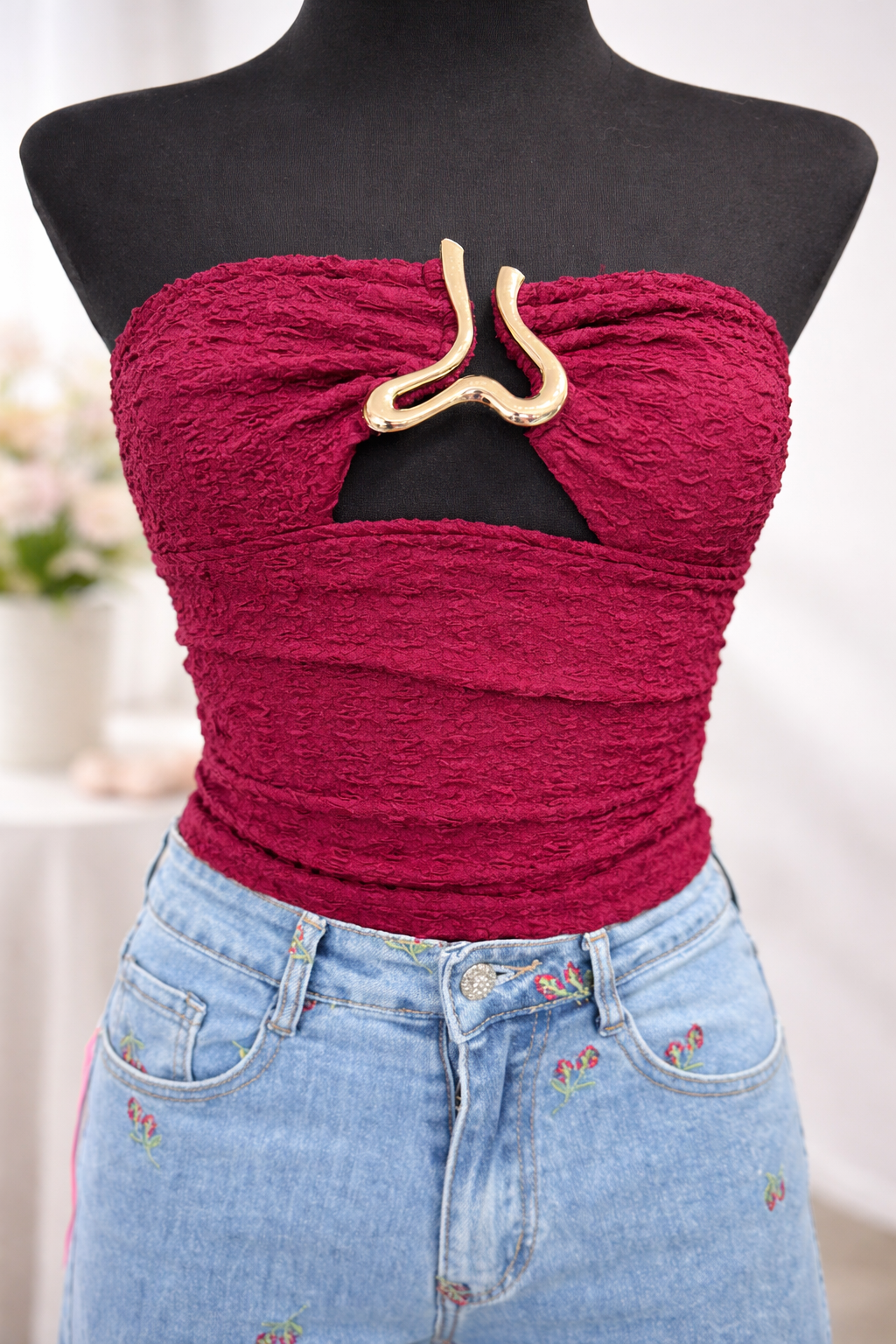 Koronkowy top bandeau