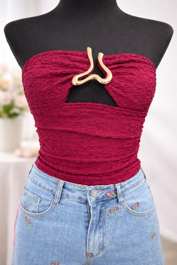 Koronkowy top bandeau