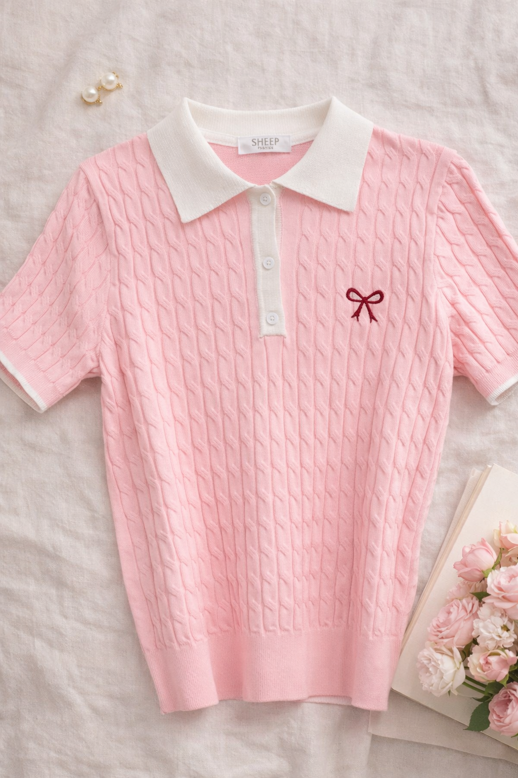 Bluzeczka z wiskozy z kokardką