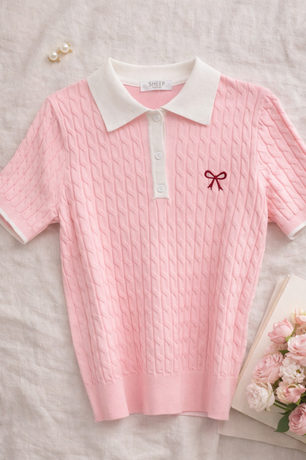 Bluzeczka z wiskozy z kokardką