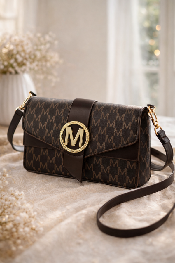 Elegancka torebka na ramię z monogramem