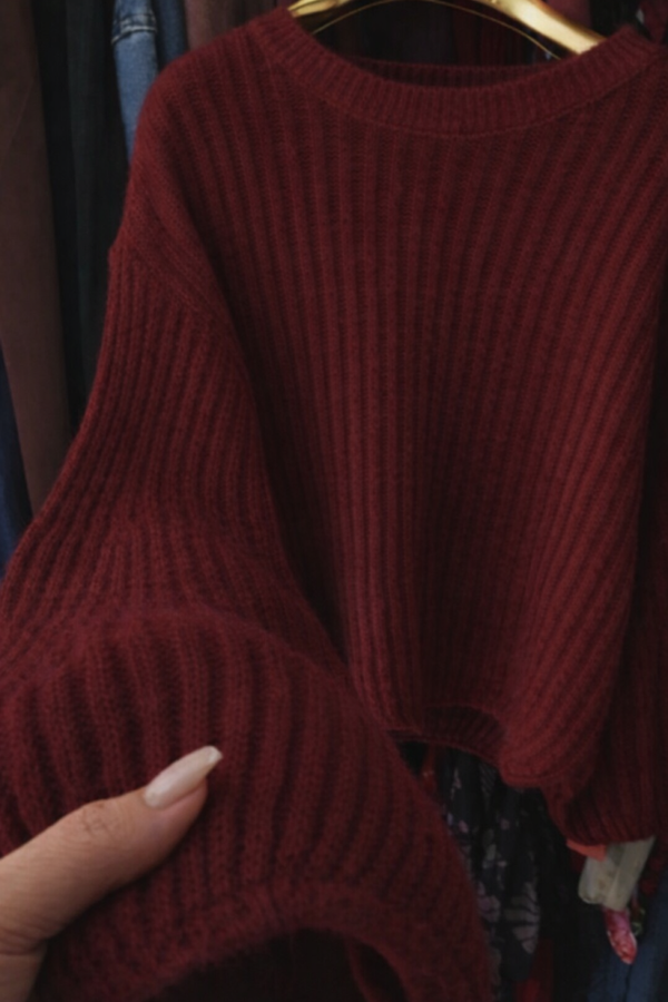 Sweter z rękawami balloon Mohair i Wełna