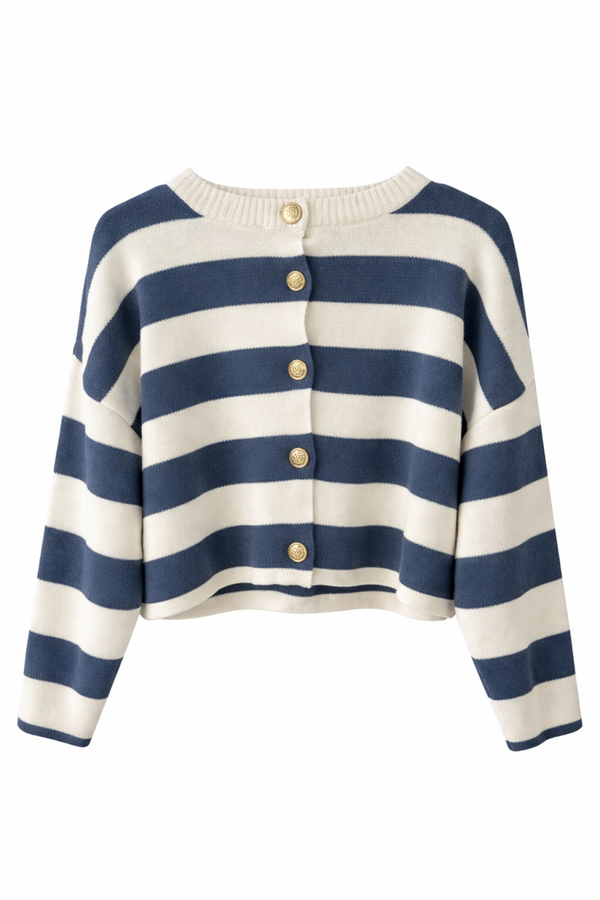 Krótki kardigan w marynarskim stylu